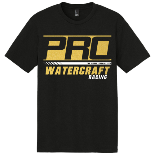 Gold Pro Watercraft Racing Block Shirt Logo